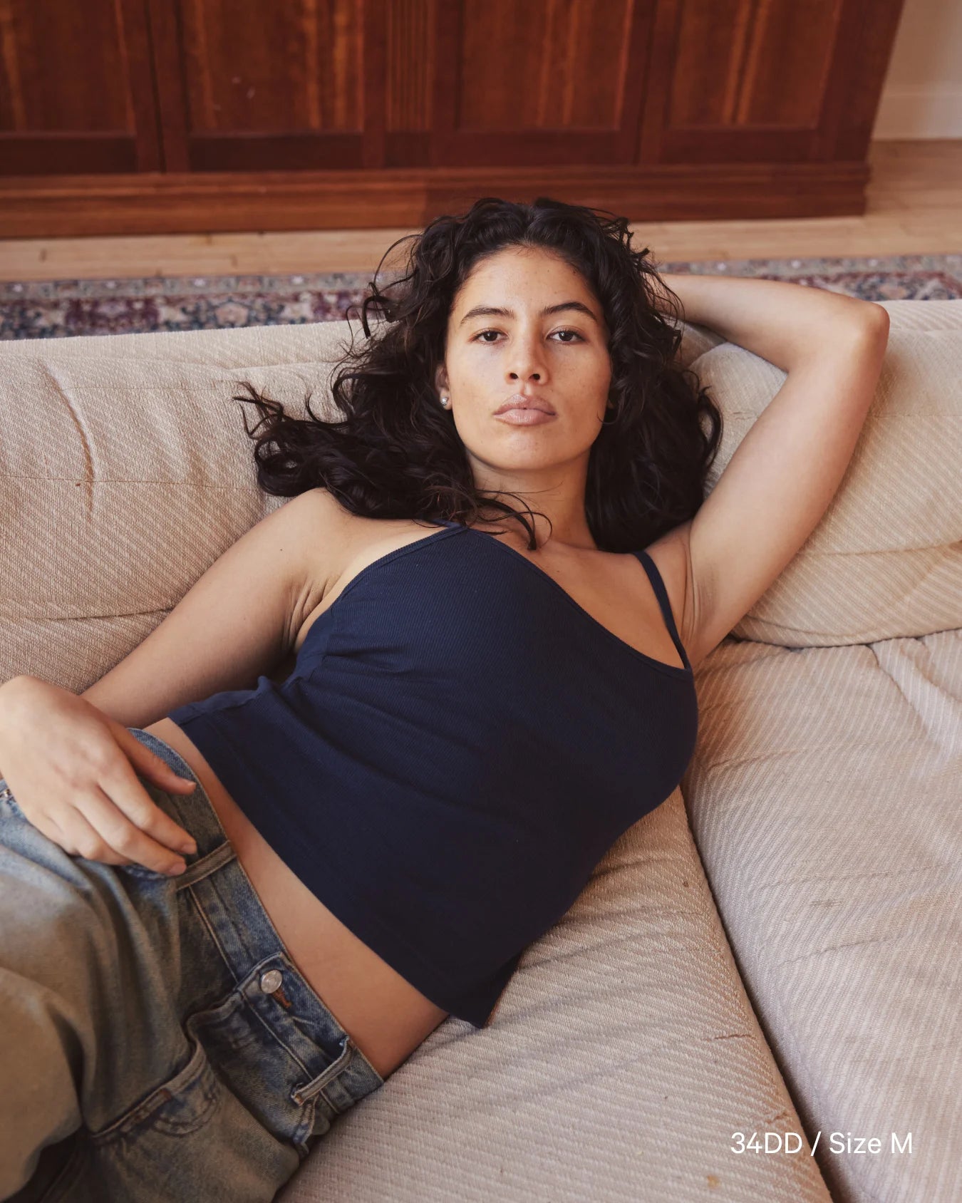 Ribbed Bra Top - True Navy