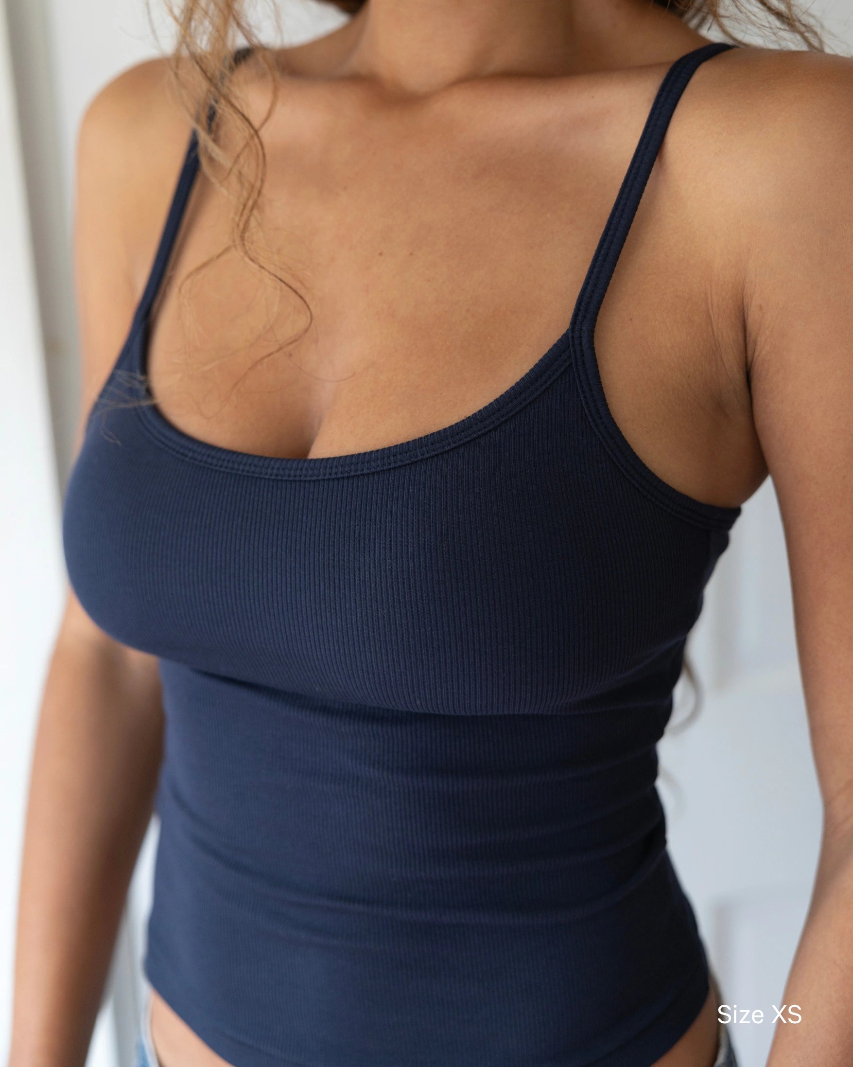 Ribbed Bra Top - True Navy