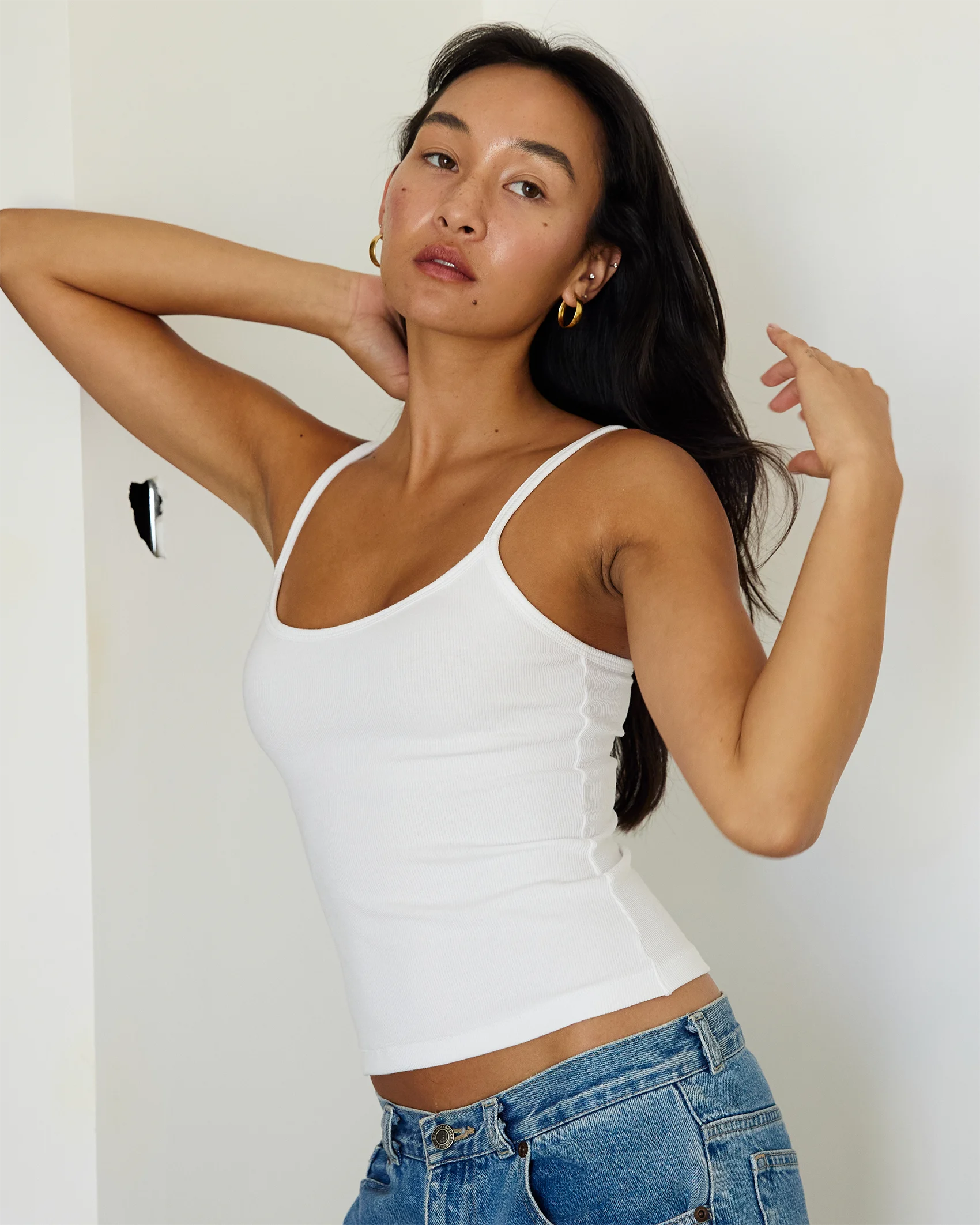 Ribbed Bra Top - White