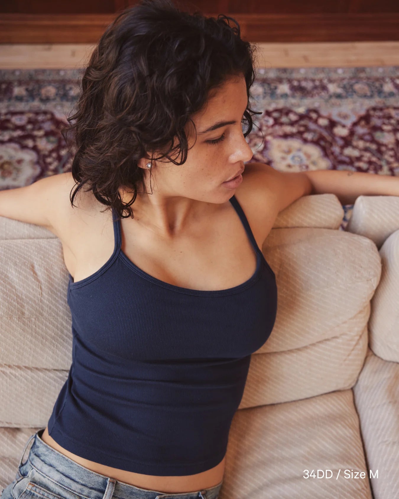 Ribbed Bra Top - True Navy