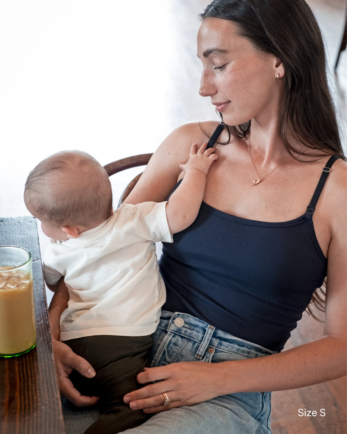 Soft Ribbed Nursing Tank - True Navy