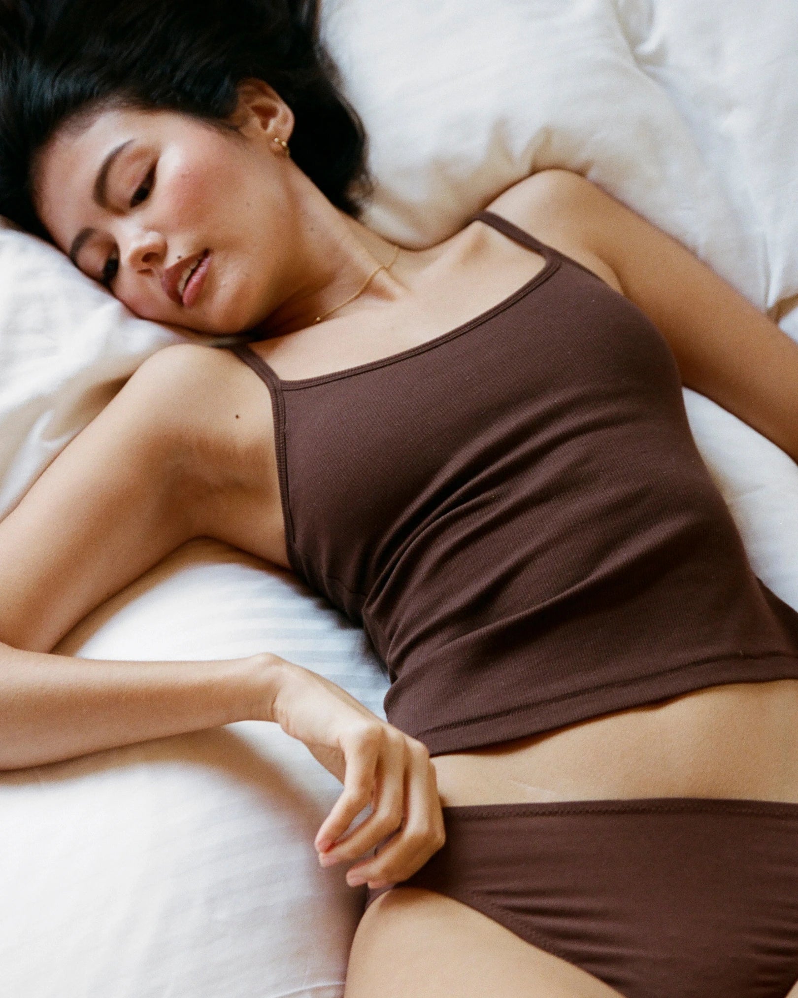 Ribbed Bra Top - Cocoa Brown