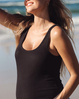 Daily Ribbed Maternity Tank (Black)