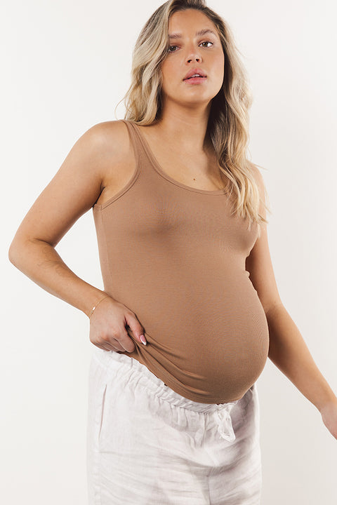 Mothers Essential Breast Feeding Clothing Maternity Nursing Bra Tank Top  Camisoles-Nude