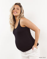 Daily Ribbed Maternity Tank (Black)